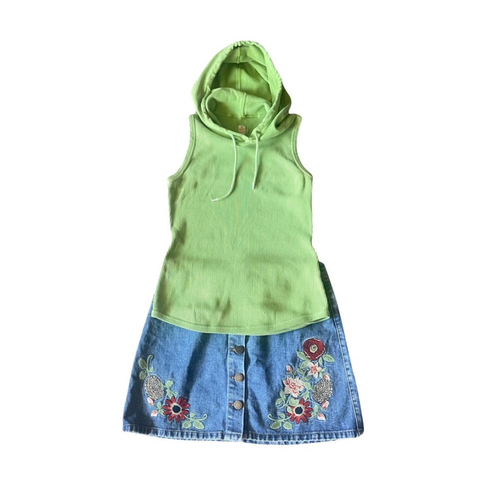 RIVET VINTAGE HOOD TOP ( Moss green)